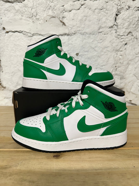 Air Jordan 1 Mid Lucky Green Sz 5Y