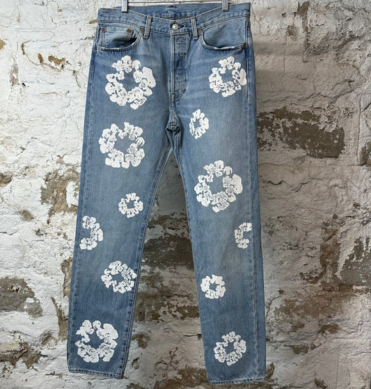Denim Tears White CW Blue Denim Jeans Sz 32
