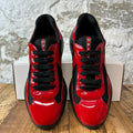 Prada Americas Cup Red Patent Black Sneaker Sz 9.5