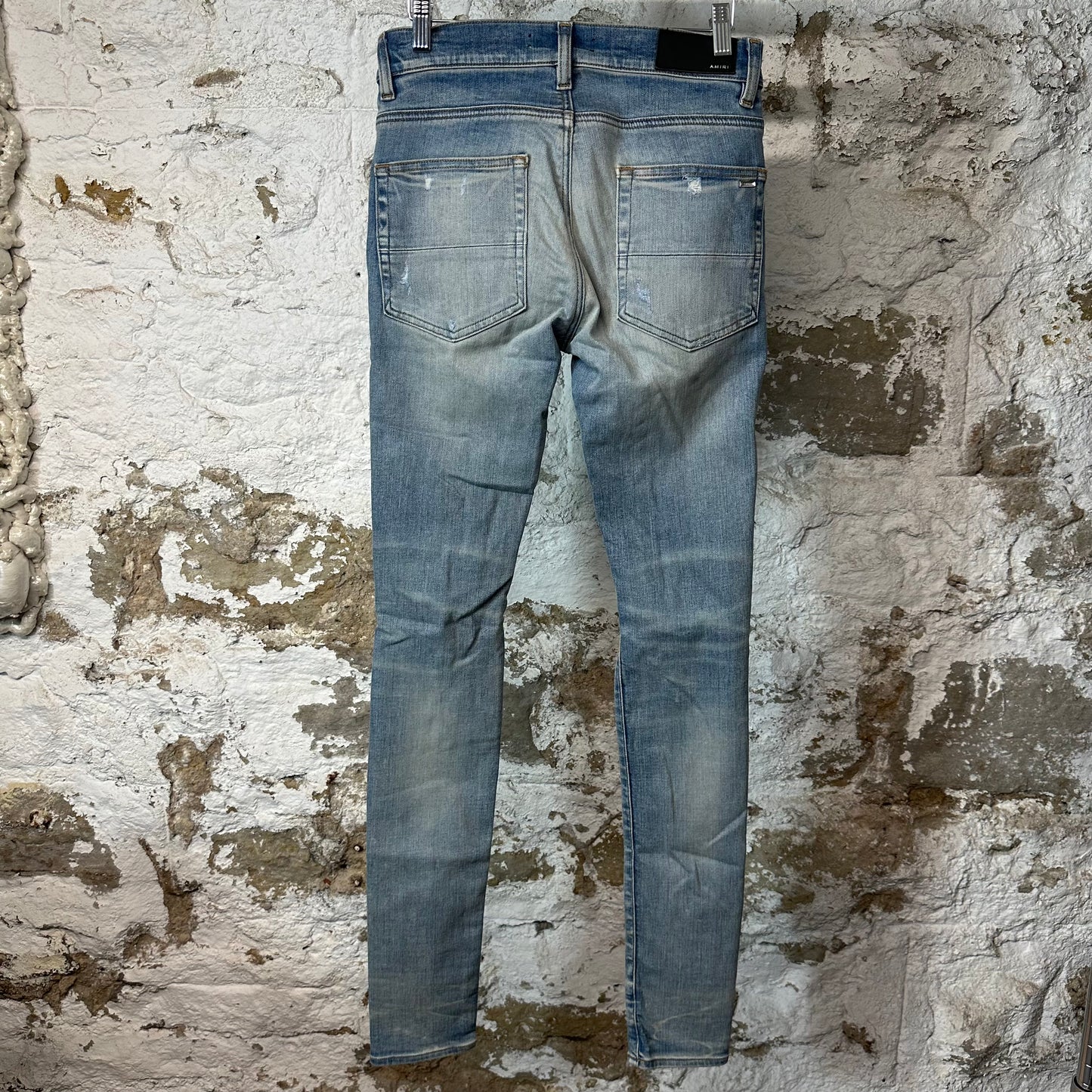 Amiri Plain Distressed Blue Denim Jeans Sz 29