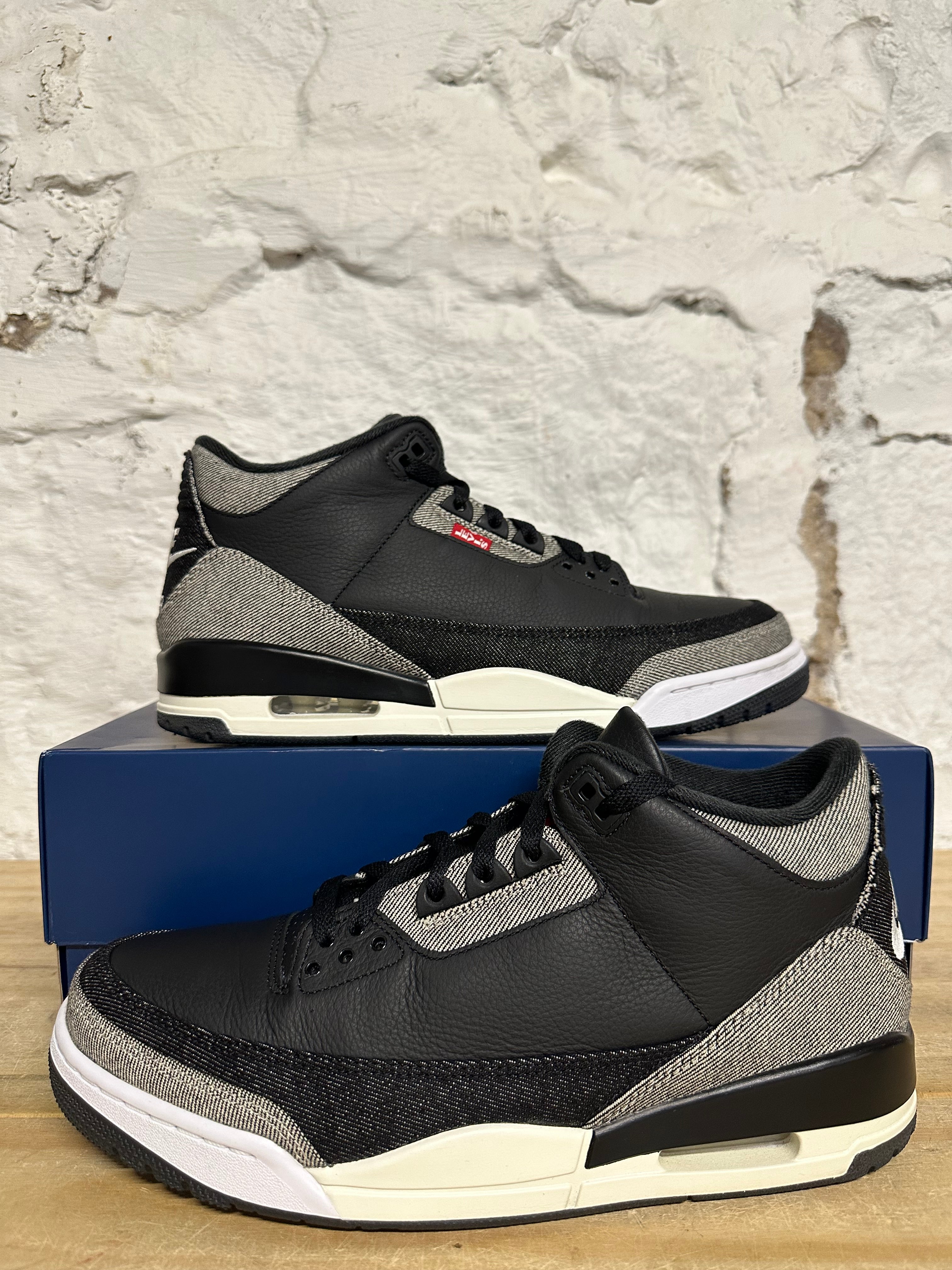 Air Jordan 3 Levis Black Sz 11
