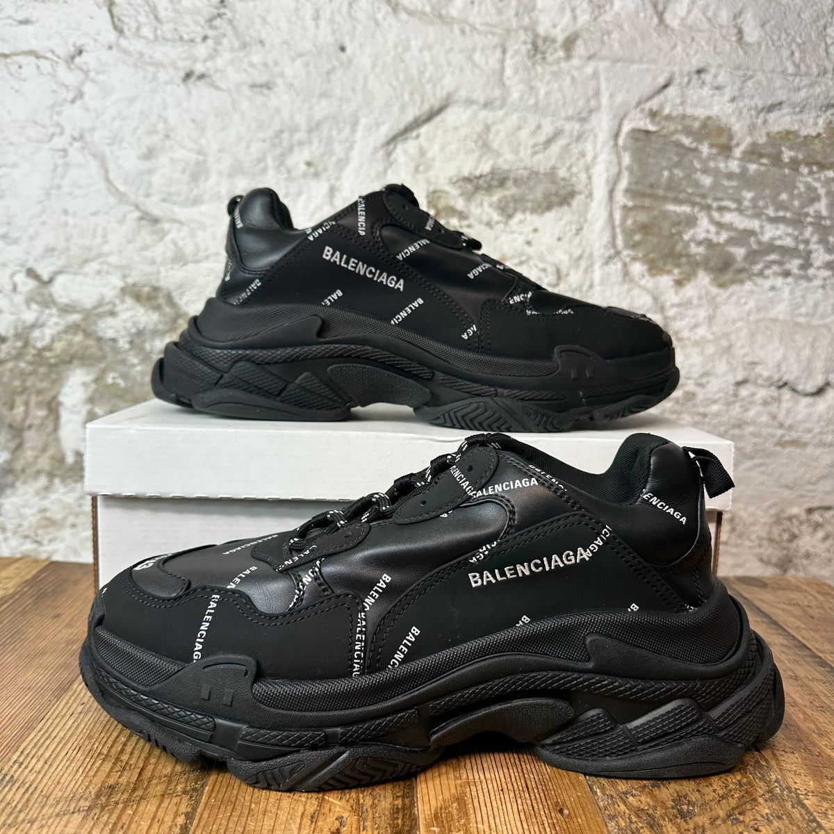 Balenciaga Triple S Spellout Black Sneaker Sz 10 (43)