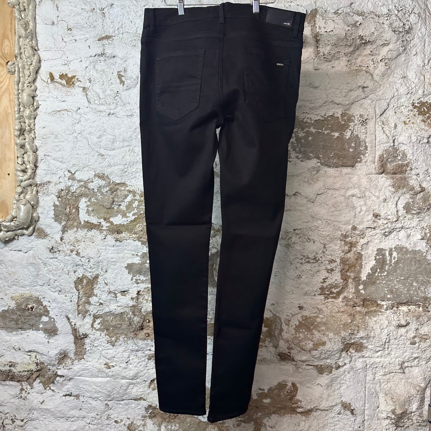Amiri Plain Black Denim Jeans Sz 36