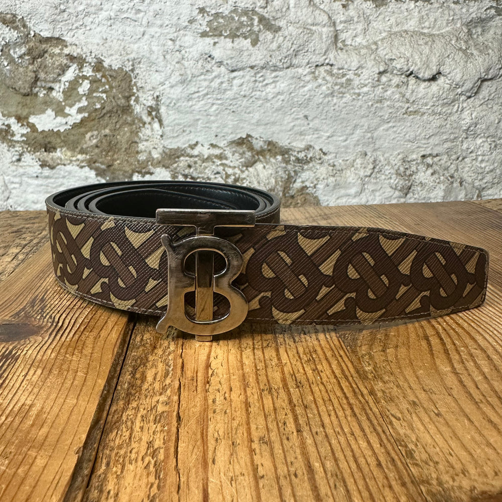Burberry TB Logo Brown Monogram Belt Sz (100/40)