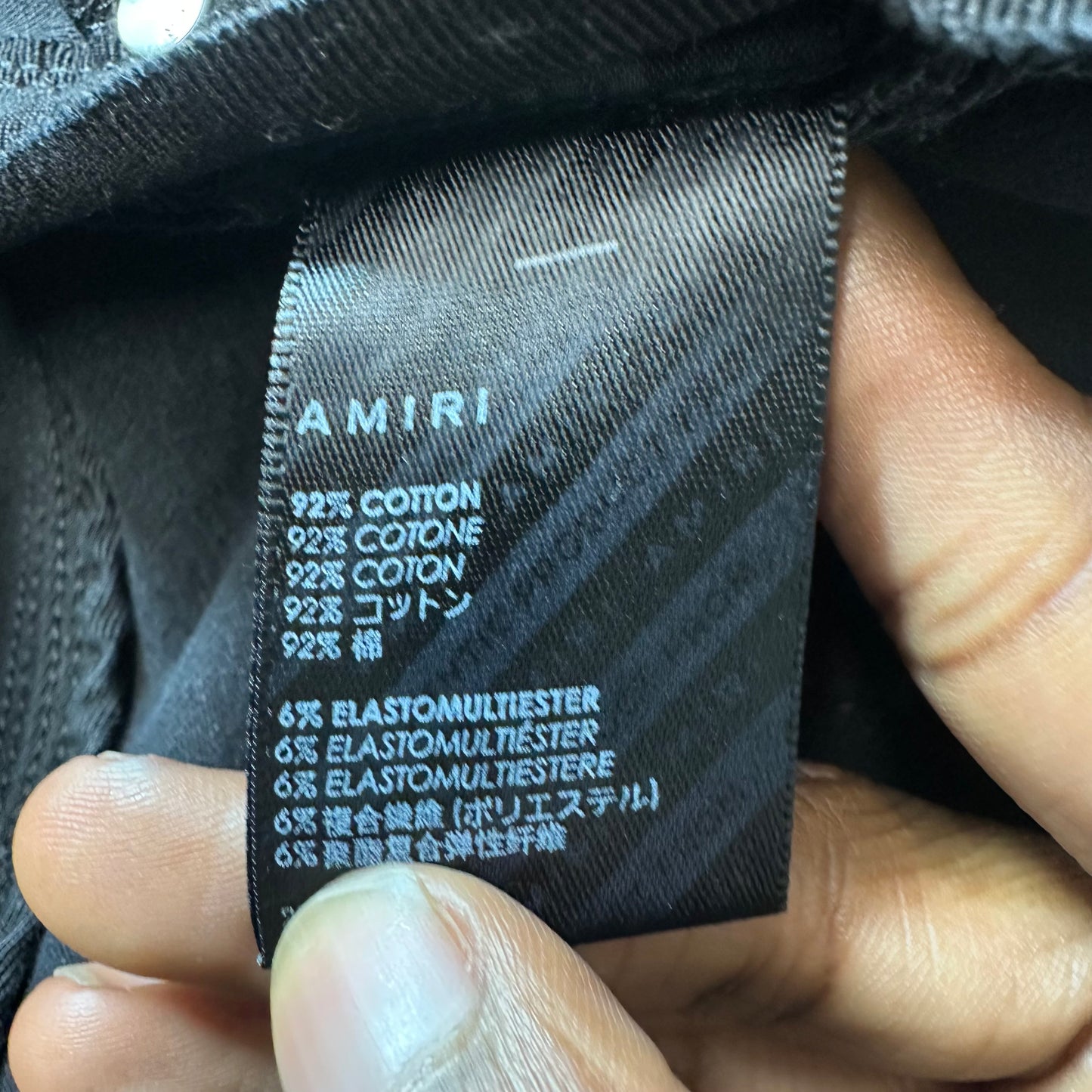 Amiri Hibiscus Flower Print Black Denim Jeans Sz 31