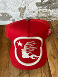 Hellstar White Logo Red Trucker Hat