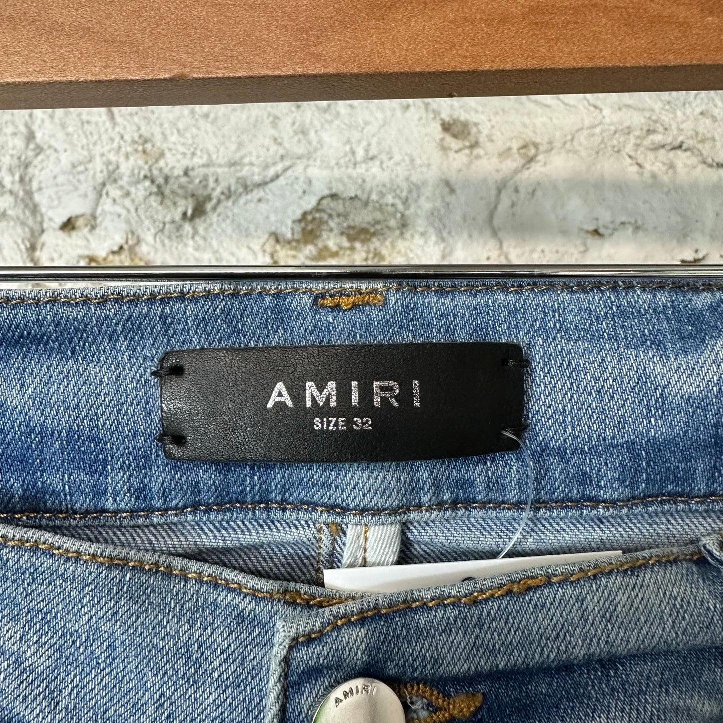 Amiri Plain Blue Shotgun Denim Jeans Sz 32
