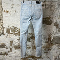 Amiri MX1 Blue Leather Mineral Wash Denim Jeans Sz 28