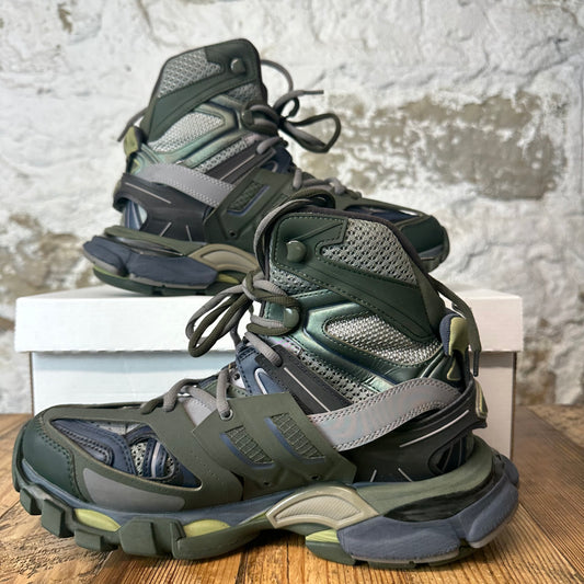 Balenciaga High Green Navy Track Runner Sneaker Sz 6.5 (39)