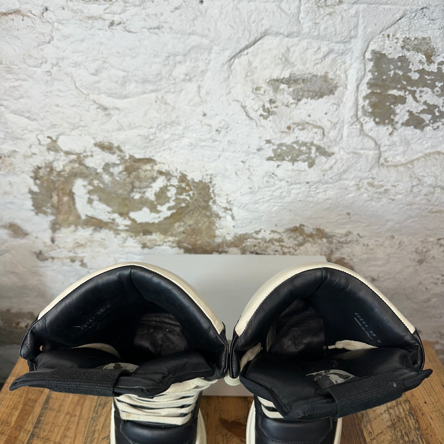 Rick Owens Geobasket Mega Bumber Black White Sneaker Sz 7 (40)