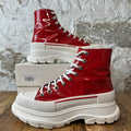 Alexander McQueen Red Patent White Tread Boot Sz 10 (43)