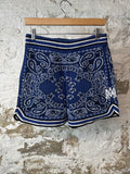 Amiri White Blue Paisley Shorts Sz S