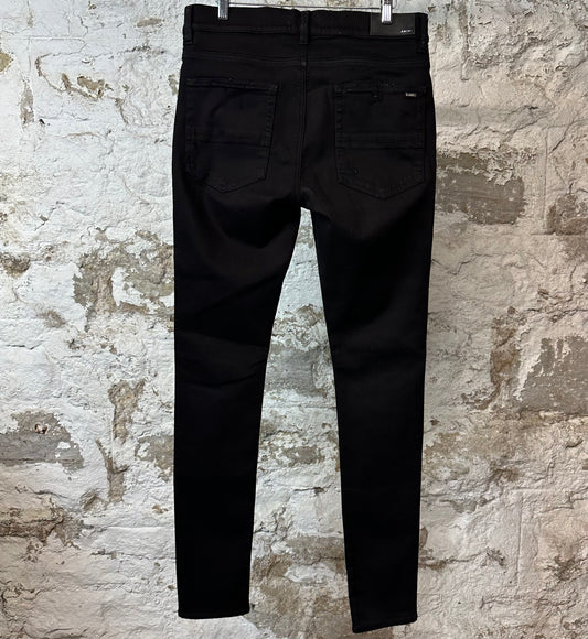 Amiri MX1 Gold Patch Black Denim Jeans Sz 34