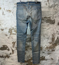 Amiri MX1 Gray Orange Plaid Blue Denim Jeans Sz 36 DS