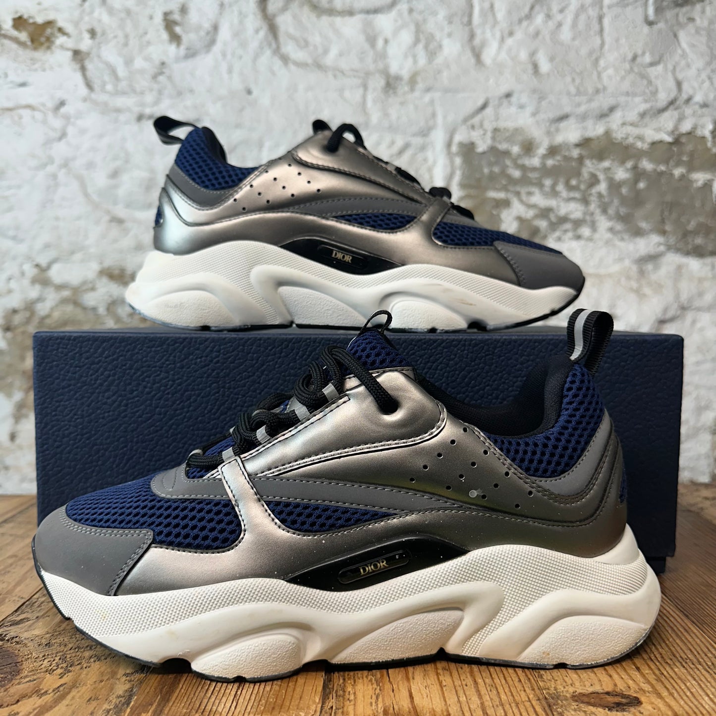 Dior B22 Silver Blue White Sneaker Sz 7 (40)