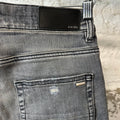 Amiri White Stencil Spell Grey Denim Jeans Sz 30