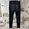 Amiri MX1 Green Suede Black Denim Jeans Sz 32