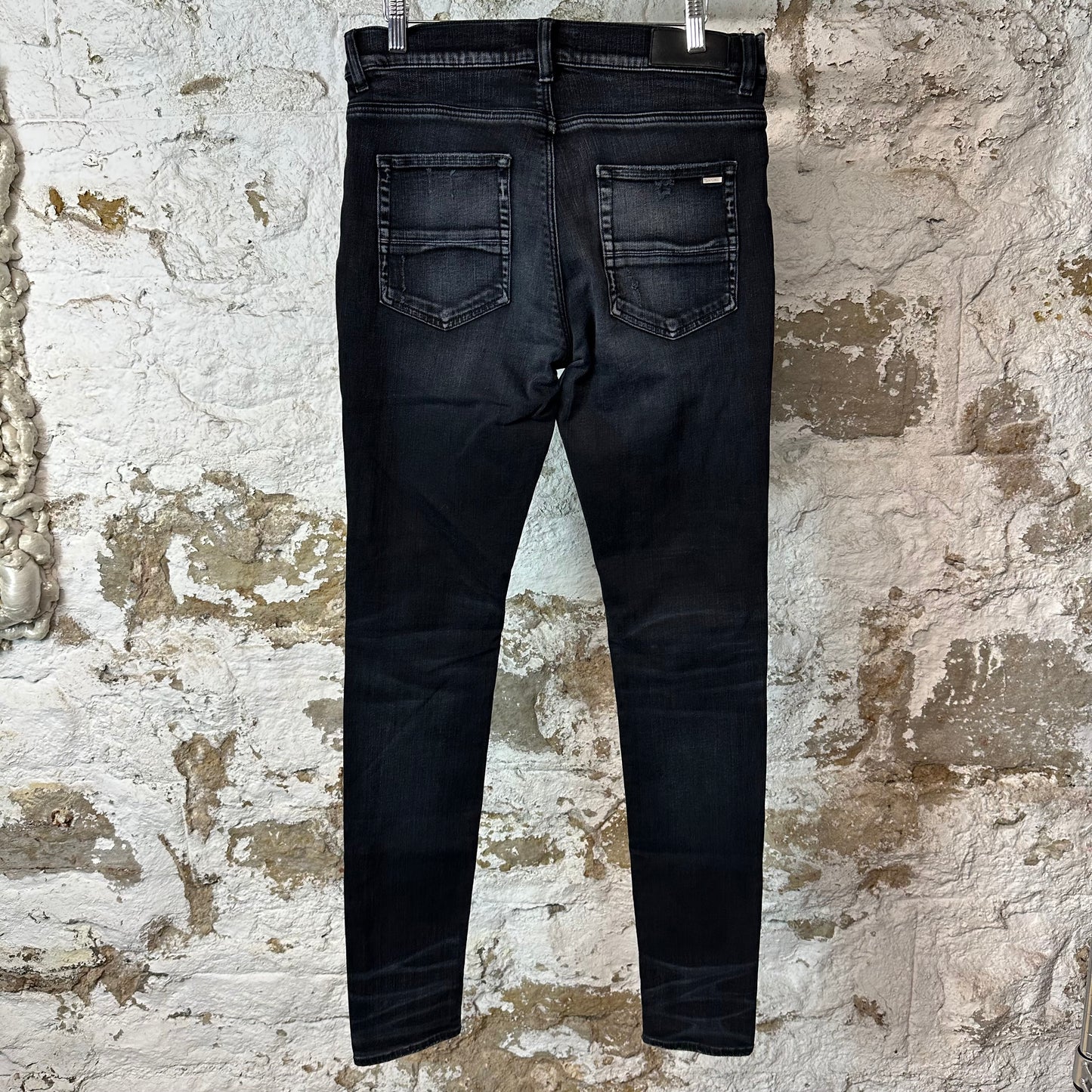 Amiri MX1 Green Suede Black Denim Jeans Sz 32