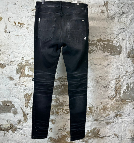 Amiri MX1 Brown Plaid Black Denim Jeans Sz 34