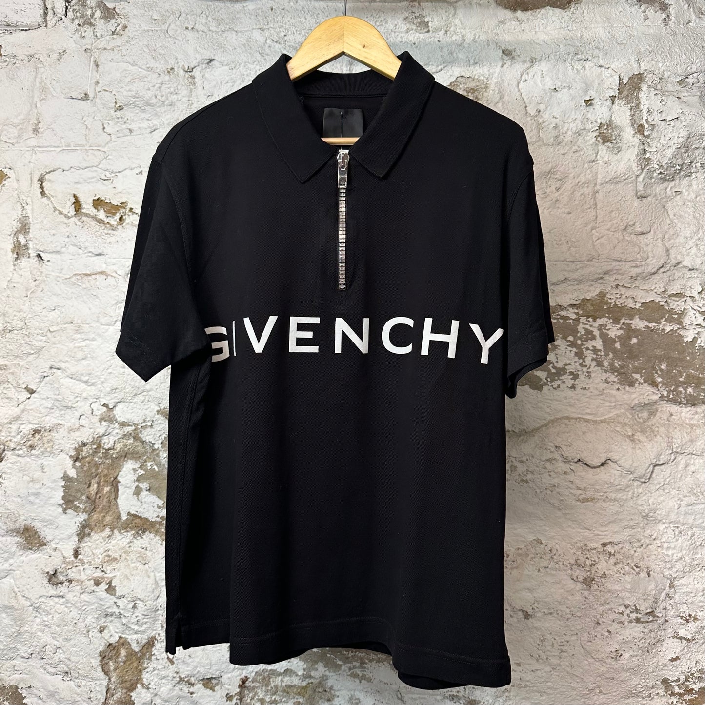 Givenchy 1/4 Zip Polo Shirt Black Sz XL (L)