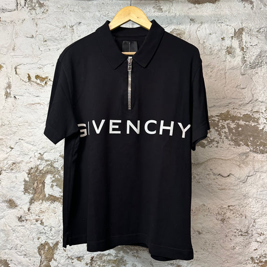 Givenchy 1/4 Zip Polo Shirt Black Sz XL (L)