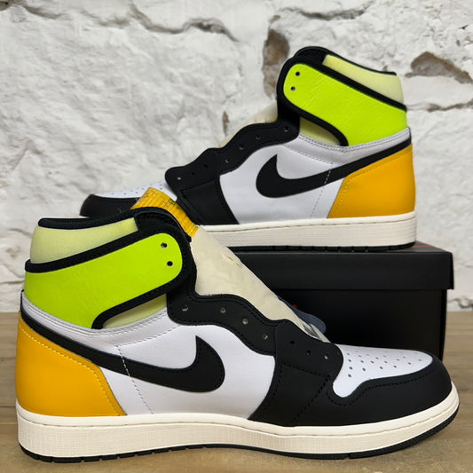Air Jordan 1 High White Black Volt University Gold Sz 12 DS