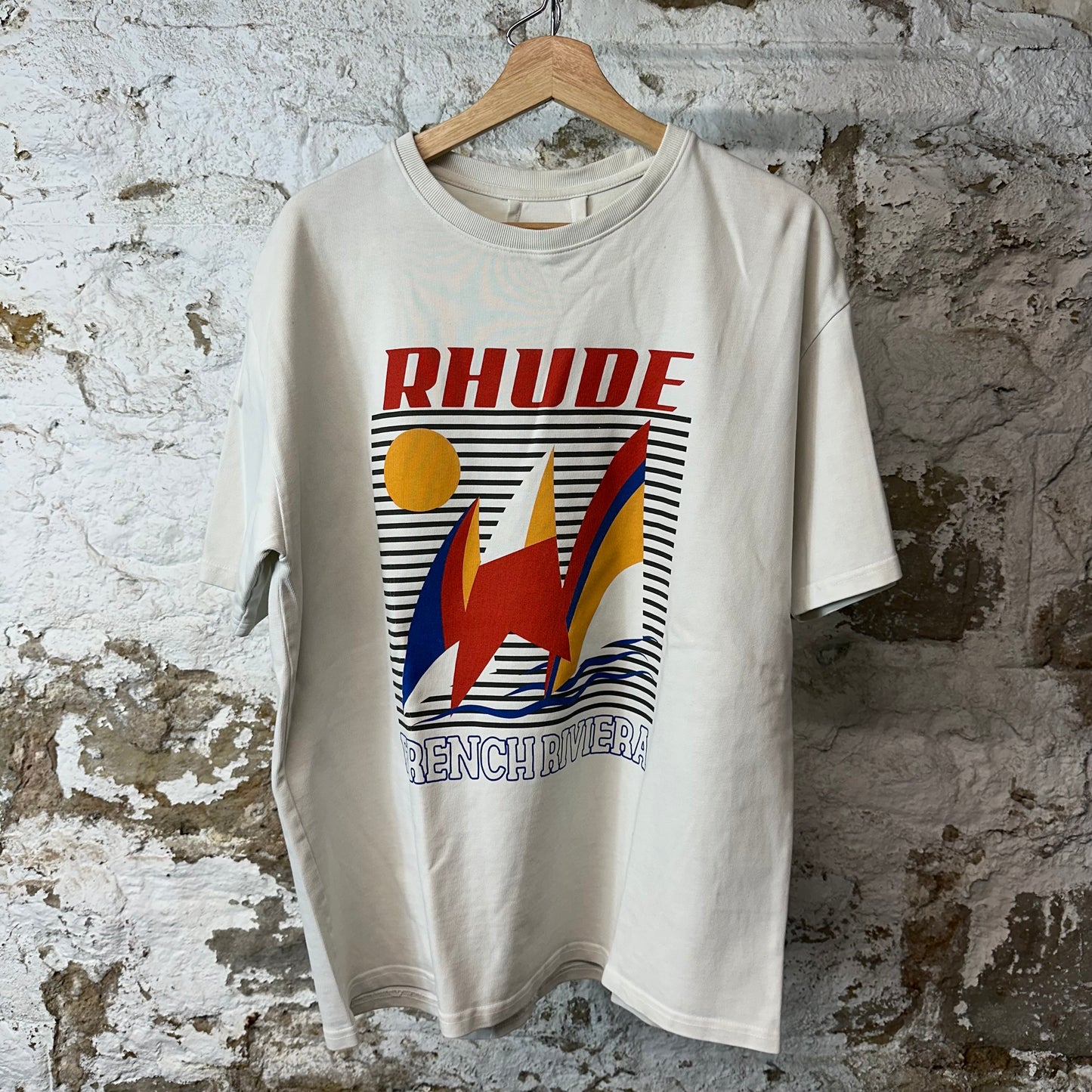 Rhude French Riviera White T-Shirt Sz S