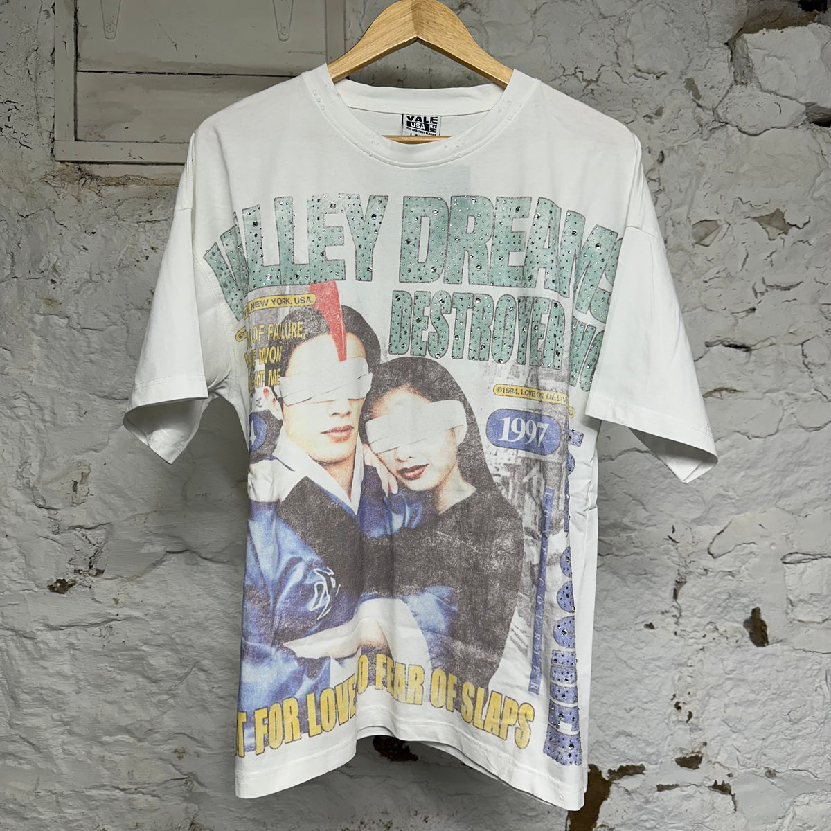 Vale Robot Bling White T-Shirt Sz L