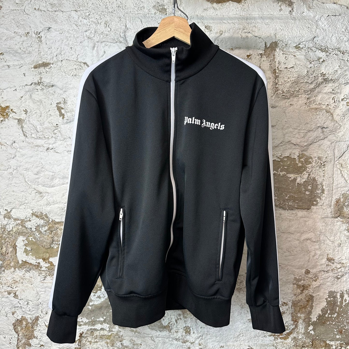 Palm Angels Black White Track Jacket Sz L