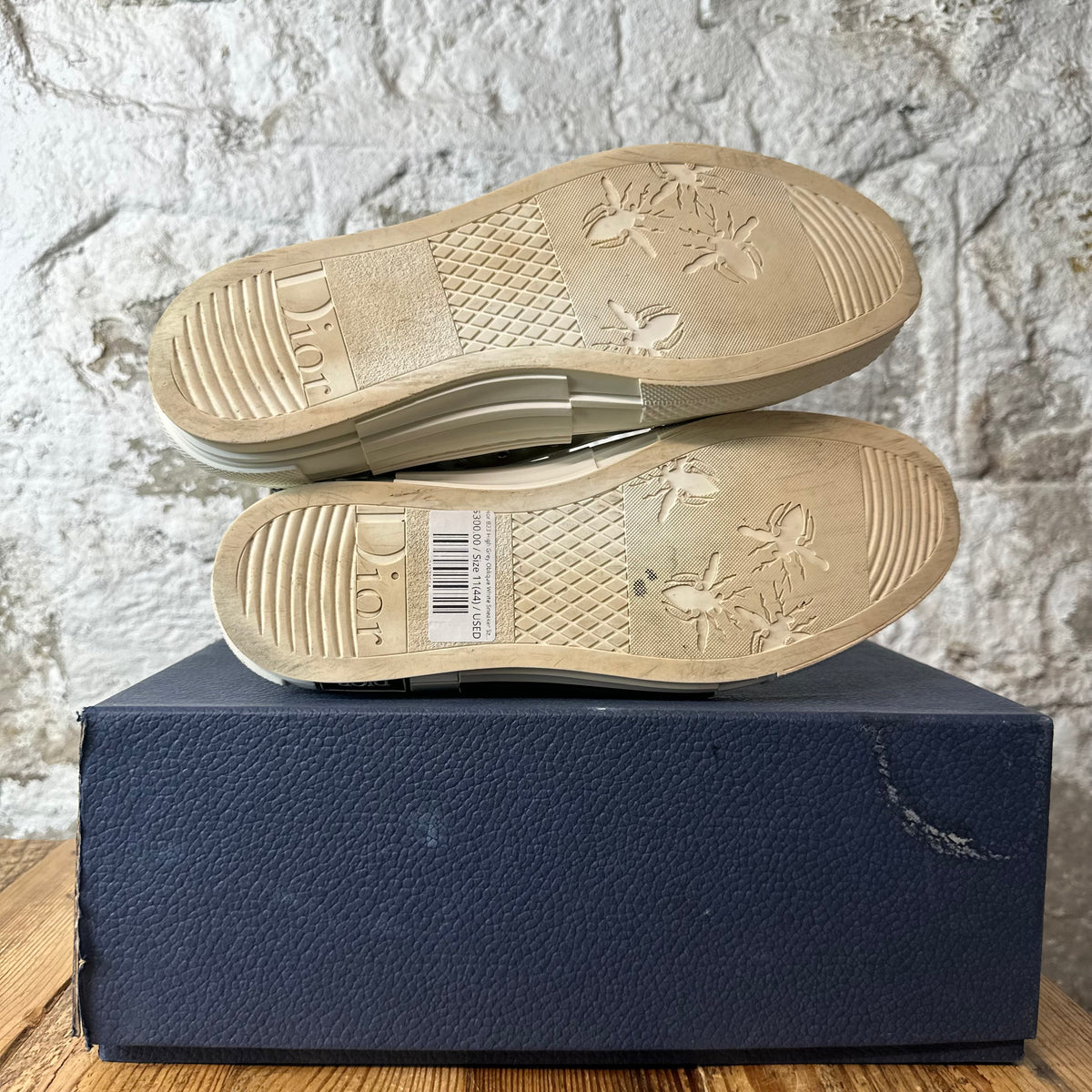 Dior B23 High Grey Oblique White Sneaker Sz 11 (44)