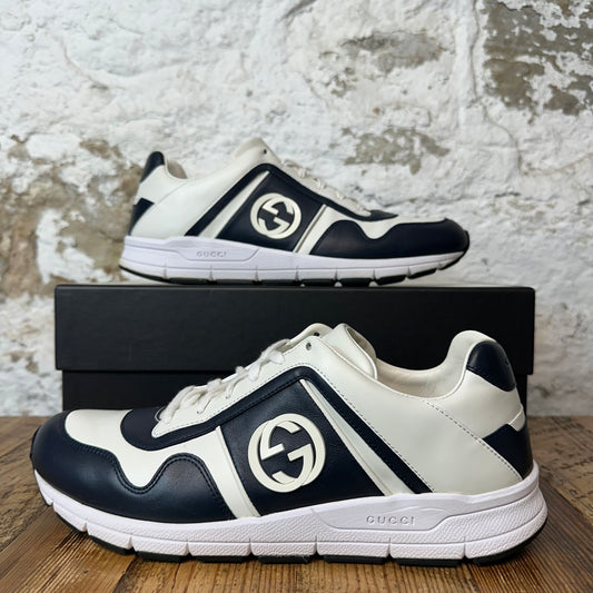 Gucci Interlocking GG Black White Sneaker Sz 9