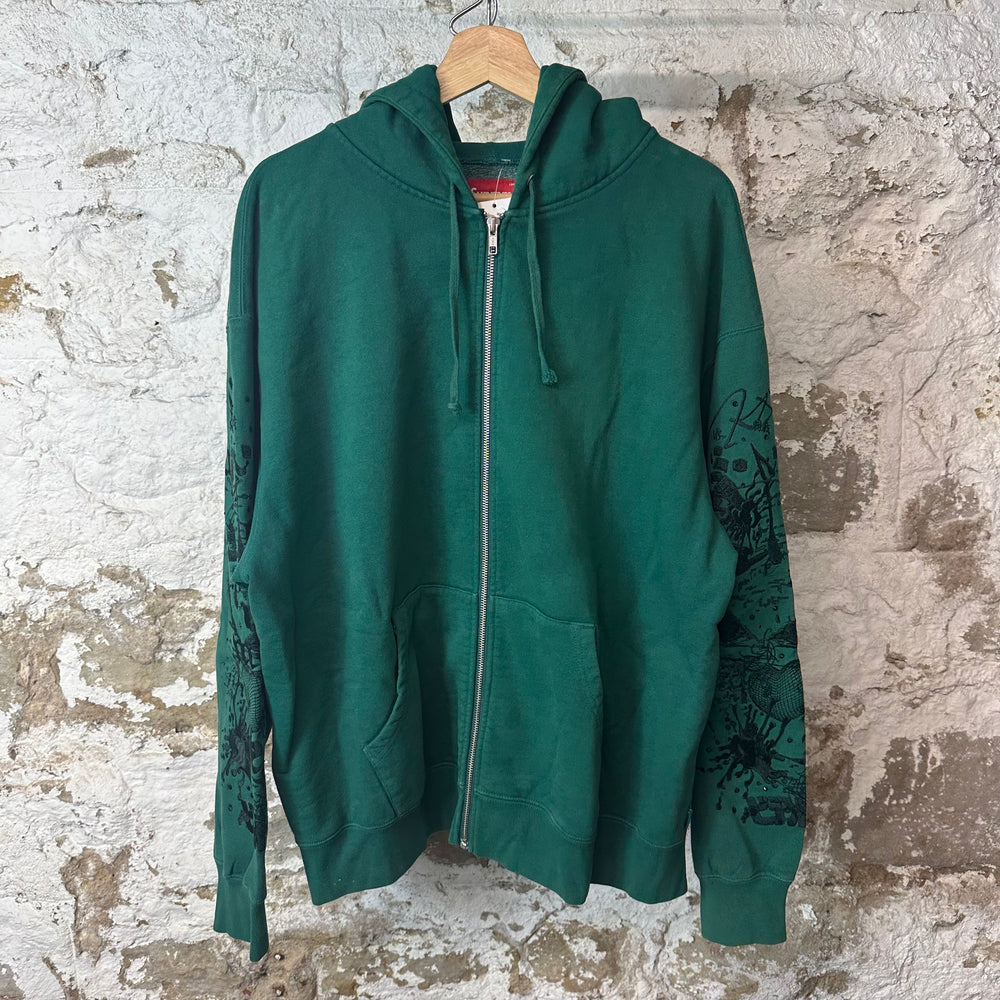 Supreme AOI Green Zip Up Hoodie Sz L