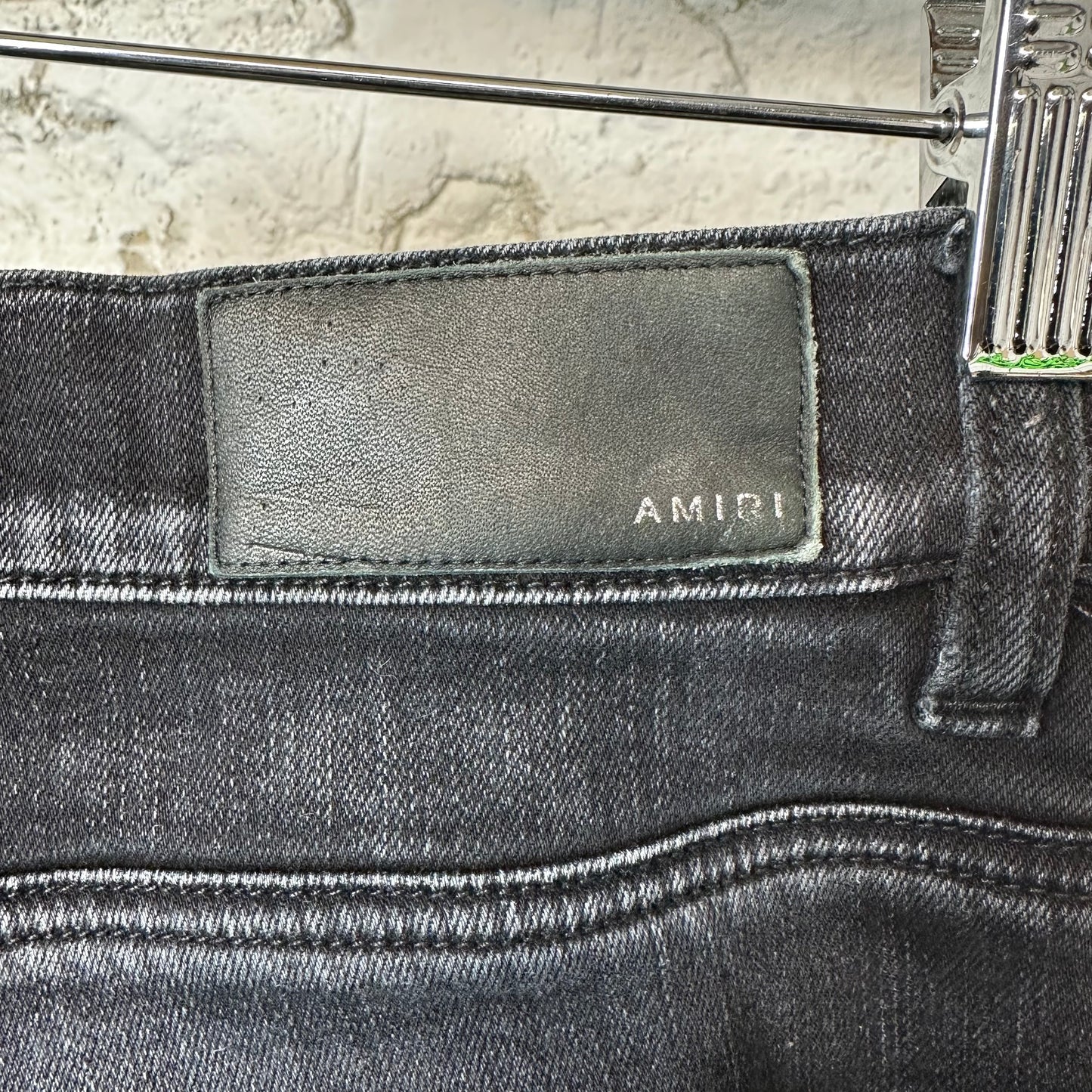 Amiri MX1 Black White Woven Black Denim Jeans Sz 38