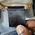 Amiri MX1 Brown Suede Blue Denim Jeans Sz 34