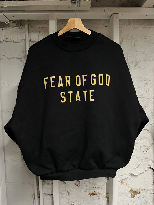 Fear of God Essentials State Black Crewneck Sz S