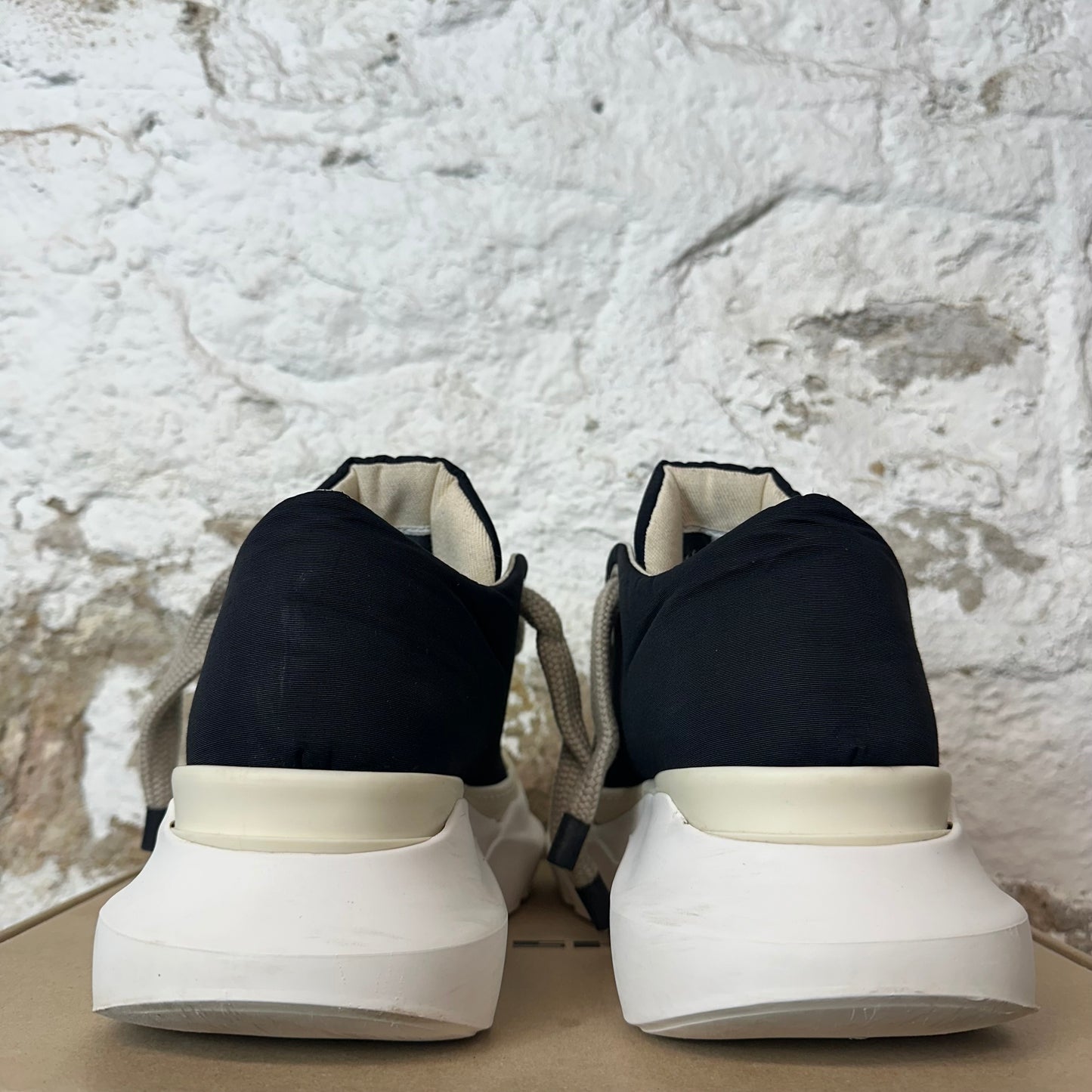 Rick Owens Jumbo Lace Abstract Black Milk Sneaker Sz 10.5 (43.5)