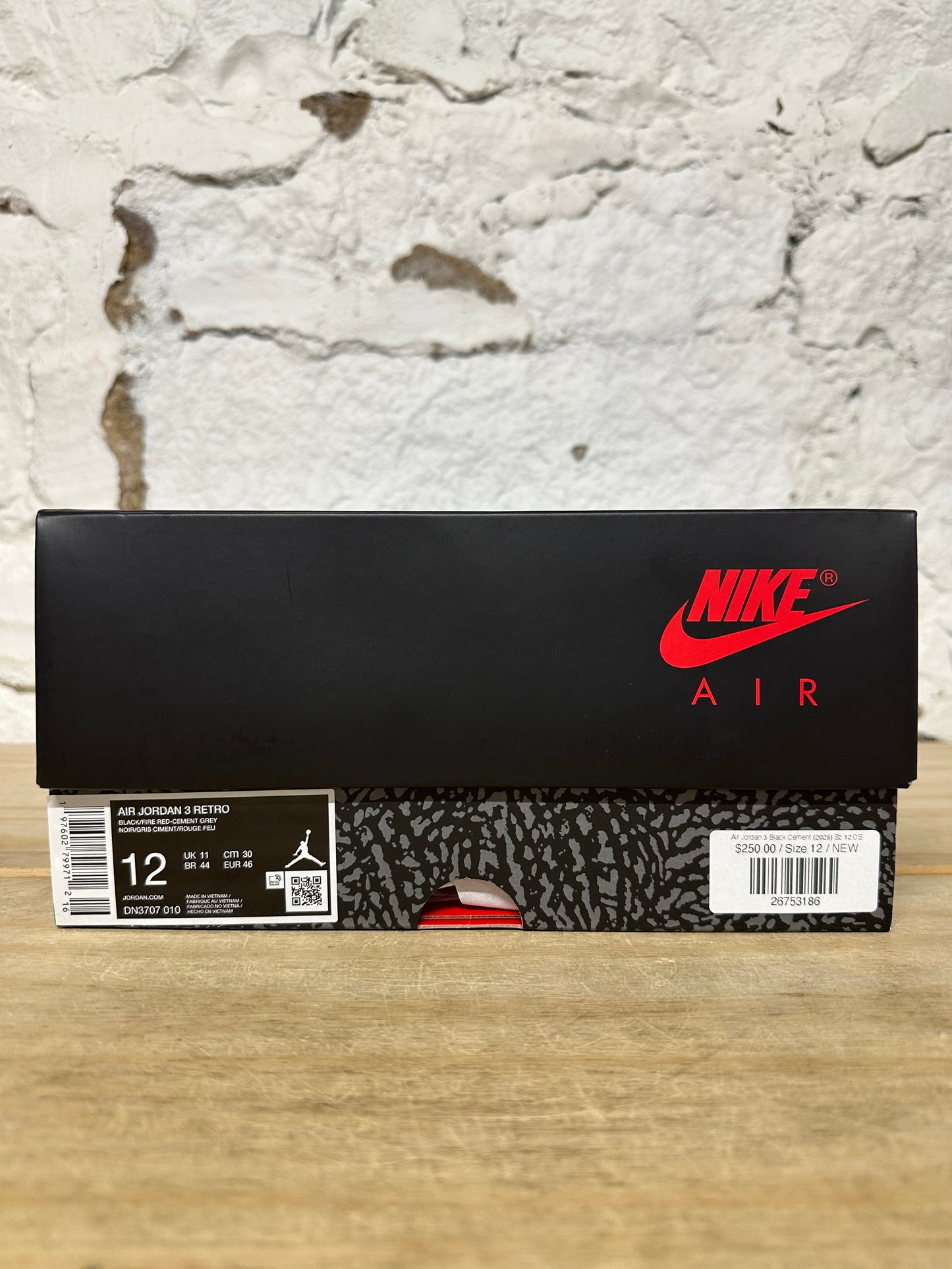 Air Jordan 3 Black Cement (2025) Sz 12 DS