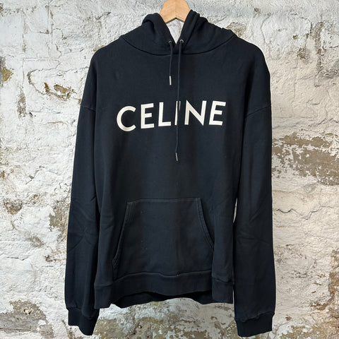Celine White Spell Hoodie Black Sz L