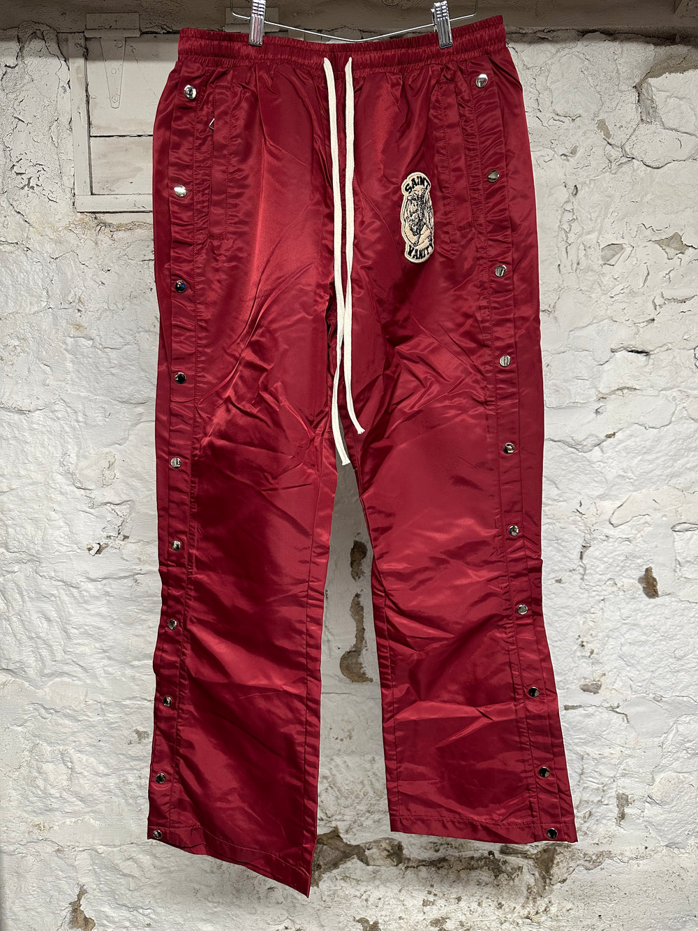 Saint Vanity Satin Red Pants Sz L