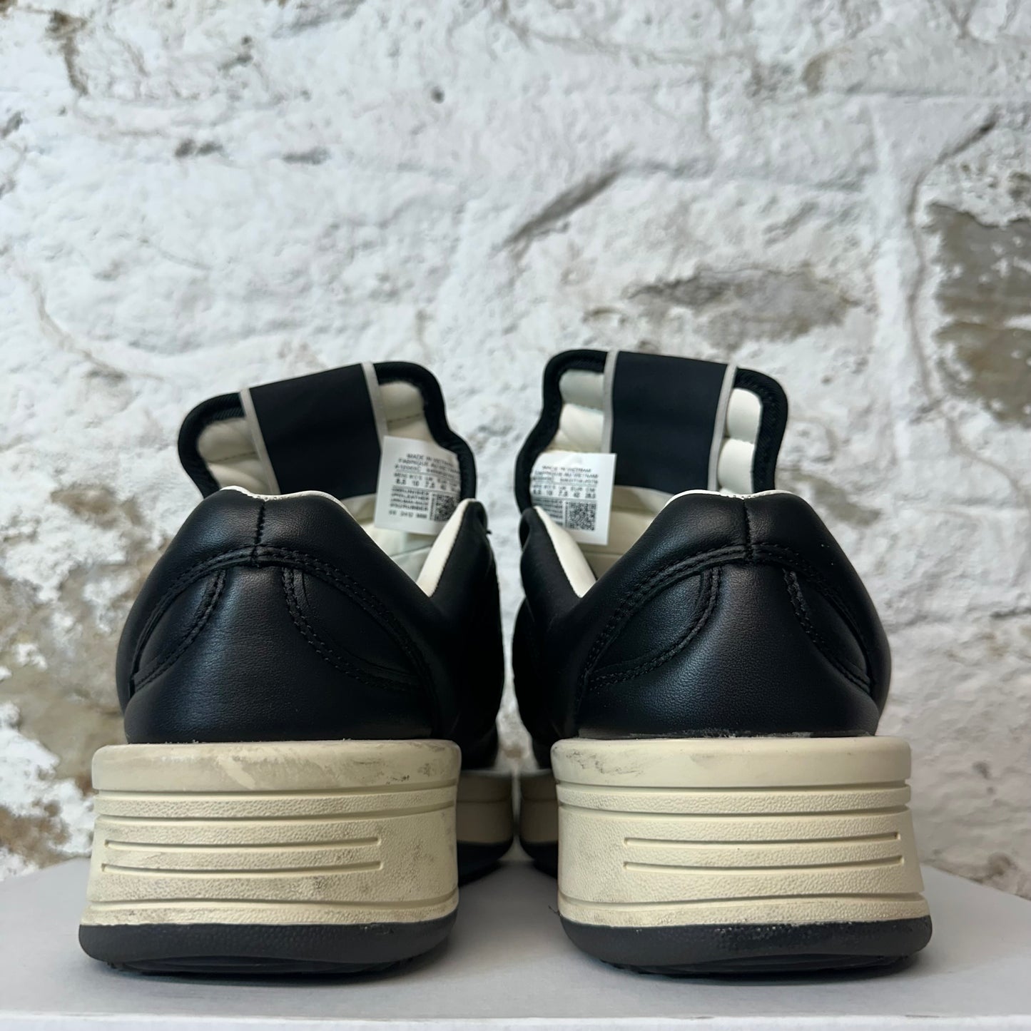 Rick Owens Low TurboWPN Black Cream Sneaker Sz 8.5