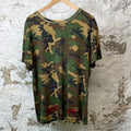 Off White Green Camo Red Lines T-shirt Sz M
