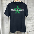Palm Angels Green Star Logo Black T-Shirt Sz XS