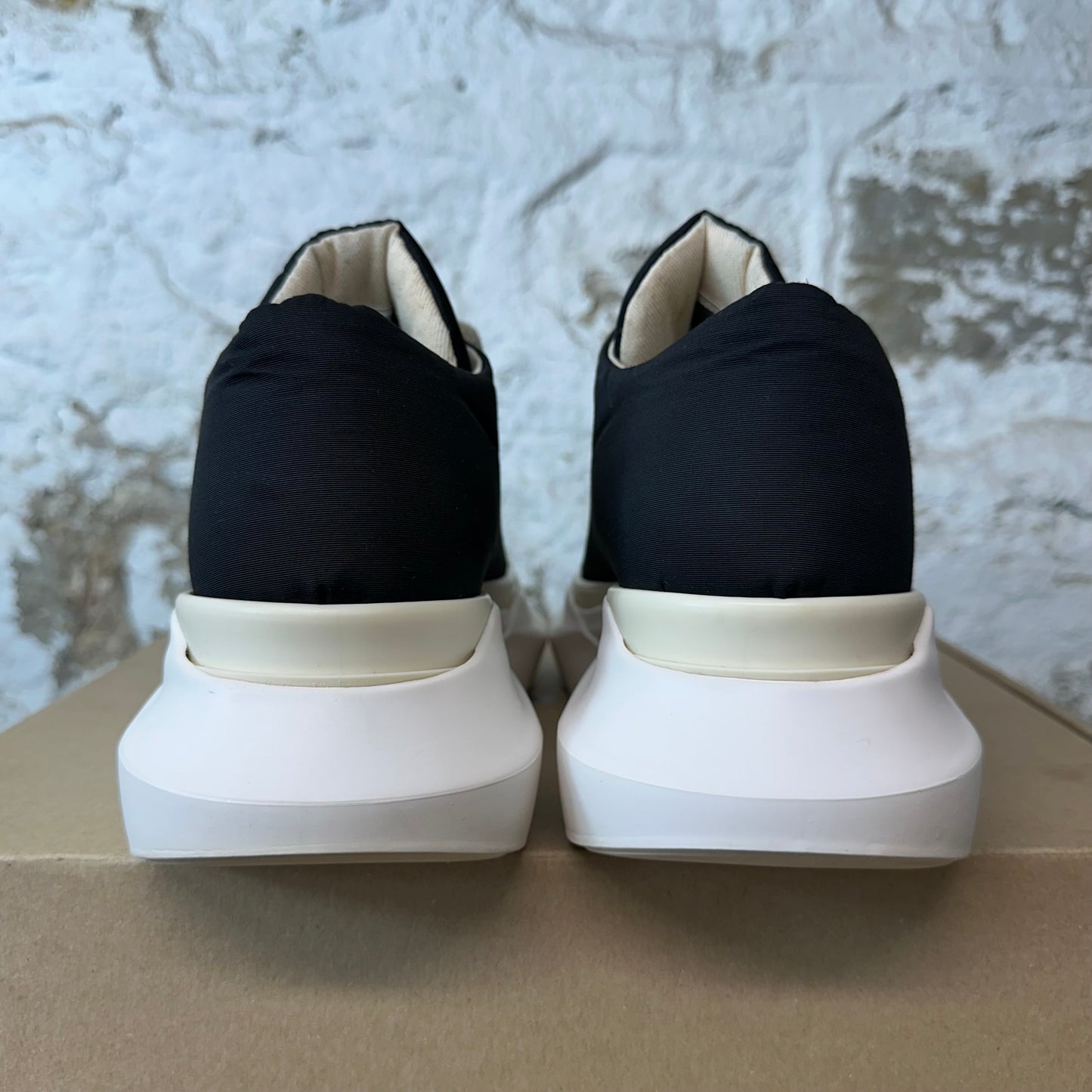 Rick Owens Abstract Jumbo Lace Black Milk Sneaker Sz 9.5 (42.5)