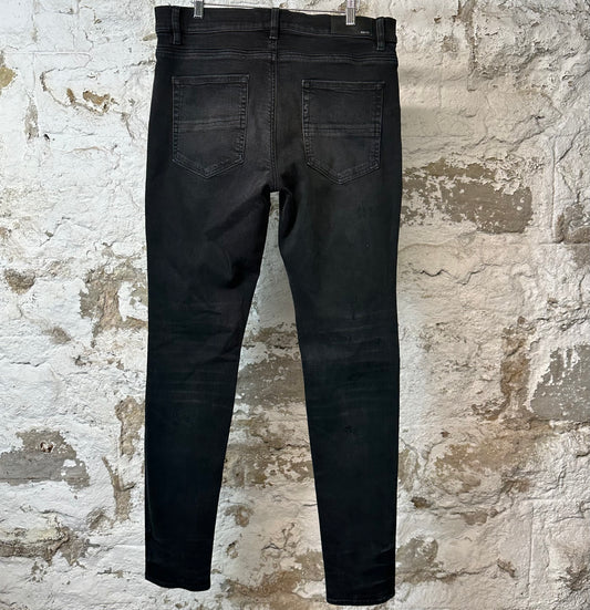 Amiri Animal Print Black Denim Jeans Sz 36