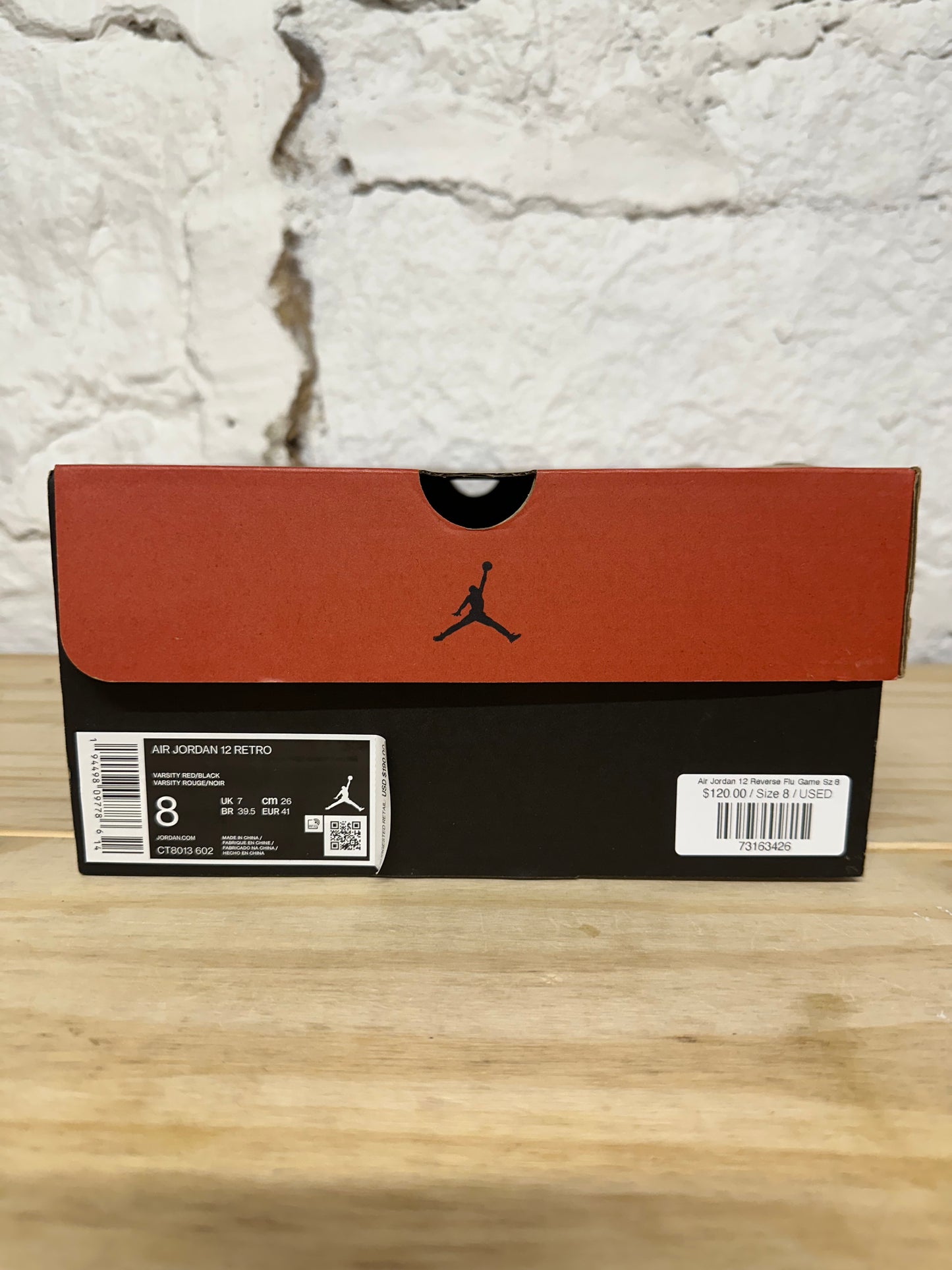 Air Jordan 12 Reverse Flu Game Sz 8