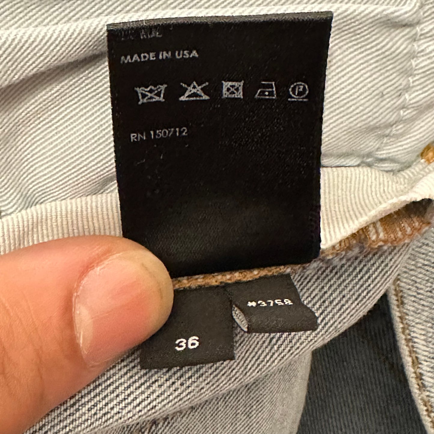 Amiri Plain Washed Blue Denim Jeans Sz 36