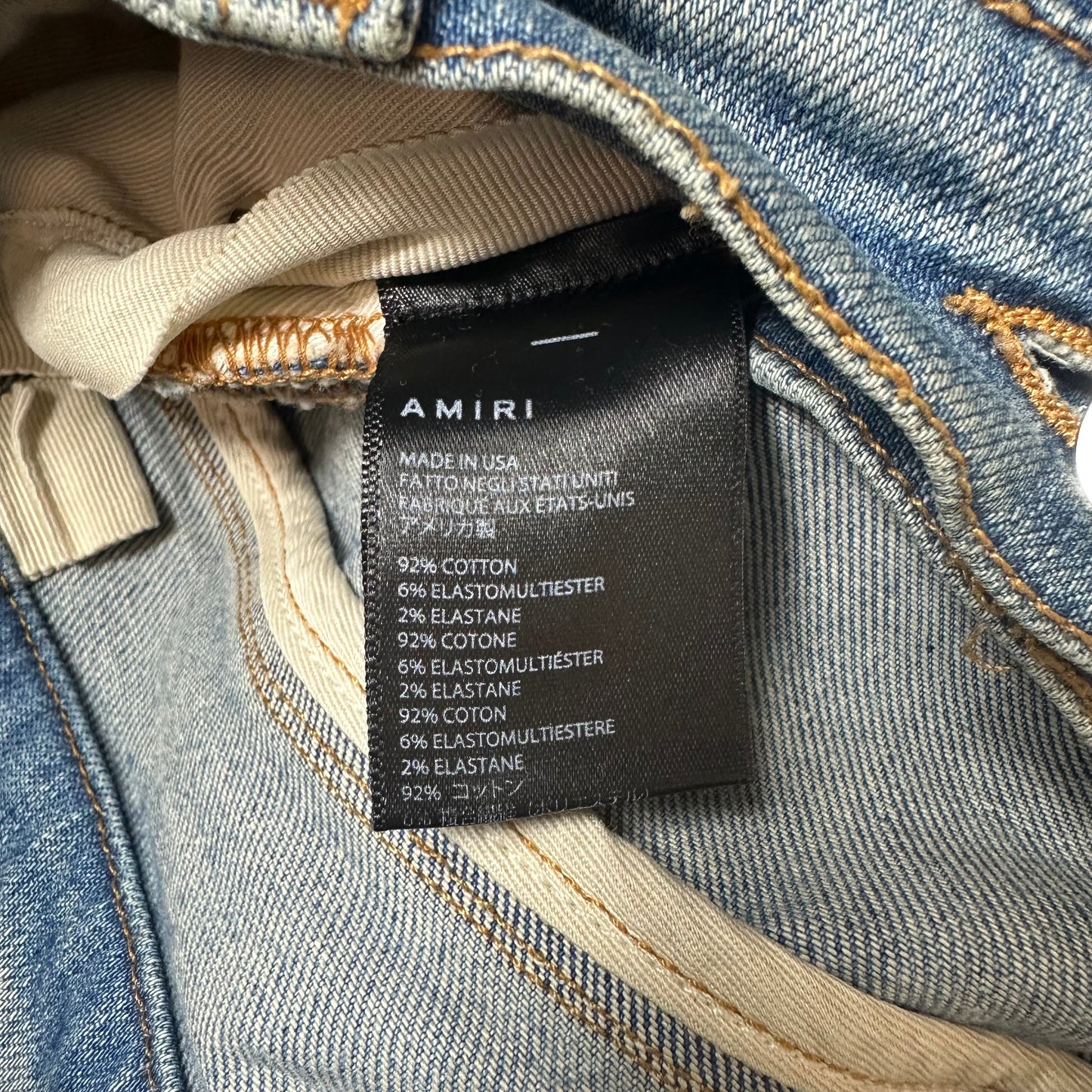 Amiri MX2 Blue Patch Blue Denim Jeans Sz 31