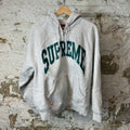 Supreme Cracked Raglan Grey Zip Up Hoodie Sz S