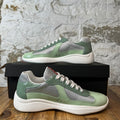Prada Americas Cup Rugiada Patent Grey White Sneaker Sz 8 DS