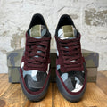 Valentino Grey Camo Marooon Rock Runner Sneaker Sz 7 (40)